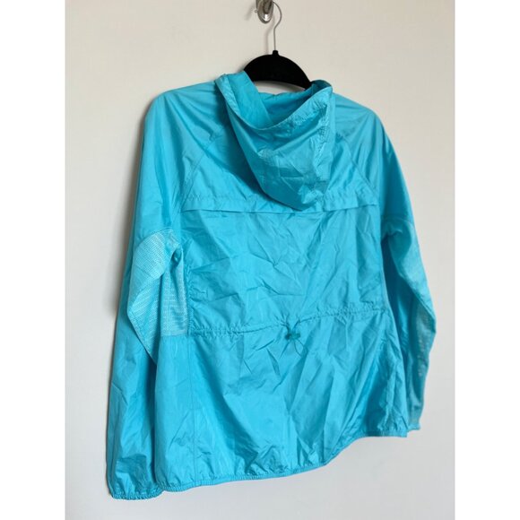 Layer 8 Light Blue w/Lime Green Lining Hooded Windbreaker - Size Medium - Picture 6 of 8